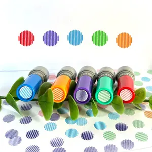 Set of 5 Colorful Circle Stamps, Custom Stamp, Perfect for Greeting Cards, Calendar Markers, Journal Decoration, Reward Gifts, Vibrant Stamp Designs
