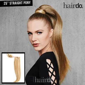 Hairdo 25in Straight Pony, Heat-Friendly Synthetic Wrap-Around Ponytail Extension for Sleek, Long, Curly or Braided Styles, Easy Application & Natural Look, Versatile Hairpiece for Women Everyday Use Easy To Go Ponytailwig