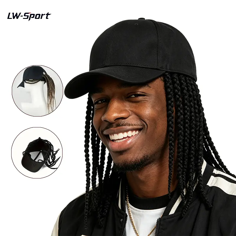 Unisex Baseball Cap with Built-in Braided Dreadlock Wig | HipHopTok StreetwearTok BikerTok HairTok Adjustable Snapback Heat Resistant Synthetic Fiber | Black Brown for Motorcycle Urban Fashion Daily Wear