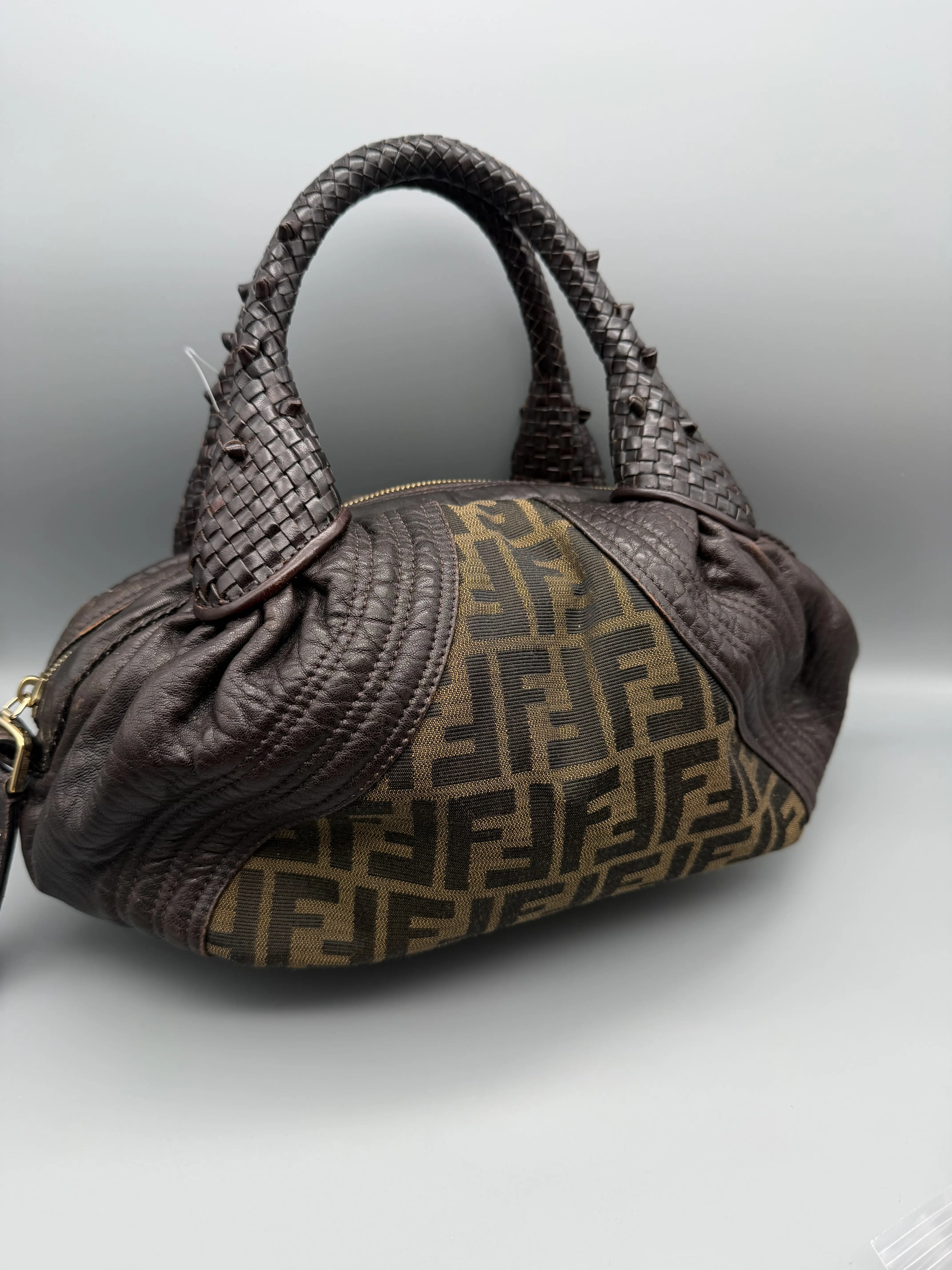 Pre-owned FENDI Canvas & Leather Tote Bags Zucca Mini Spy Bag