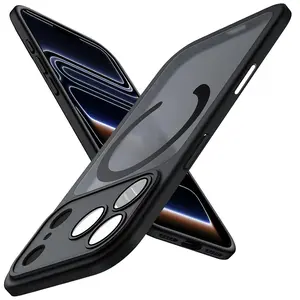 Magnetic Case for iPhone 17 Pro Max 17Pro 17 Air 17 Compatible with MagSafe, Protective Shockproof Slim Phone Cover, Matte Translucent Back (Orange)