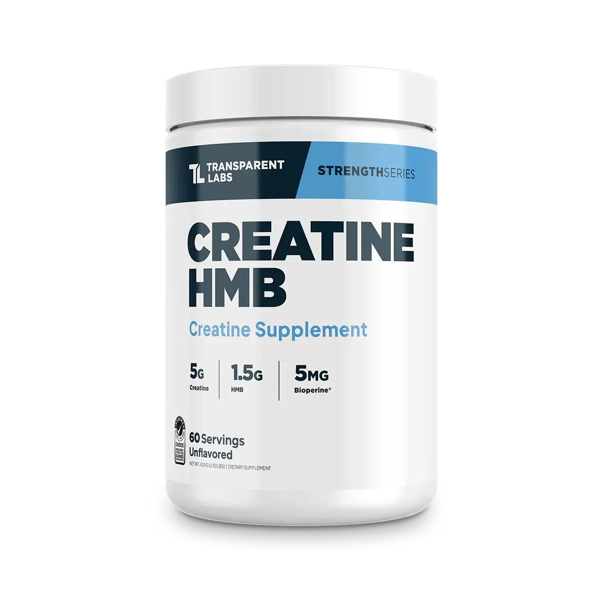 Transparent Labs Creatine HMB Fitness Supplement Powder - 5g Creatine Monohydrate, 1.5g HMB, Supports Workout Muscle Growth, Protein Synthesis