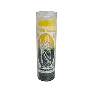 San Judas Para Trabajo / For Work Yellow And Green Ritual Candle