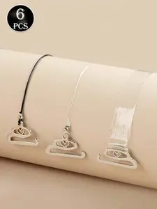 6pcs Anti-Slip Seamless Non-Marking Bra Strap, Exposed Bra Strap, Super Transparent Straps, Comfortable and Stylish Bra Accessories