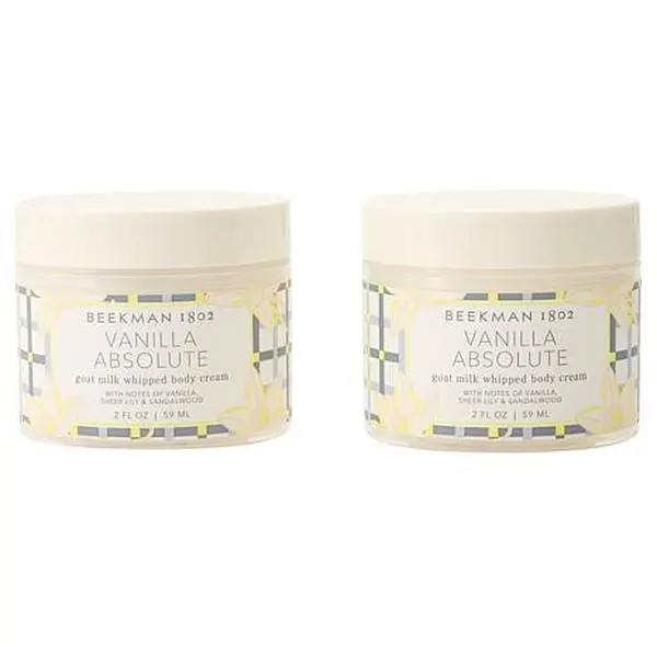Beekman 1802 Goat Milk Vanilla Absolute Body Cream 2oz Travel Size 2pk