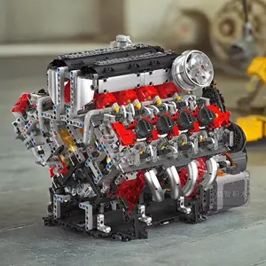 2718 Piece F488 V8 Super Car Engine Model Building Toy, Creative Technology Assembly Kit, Educational Toy, Christmas Gift
