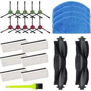 for Tikom G8000,for Tikom G8000 Pro, for HONITURE G20 Robot Vacuum Cleaner Spare  Accessories, 2 Main Roller Brush, 10 Side Brushes, 6 Hepa Filters, 4 Mop Pads