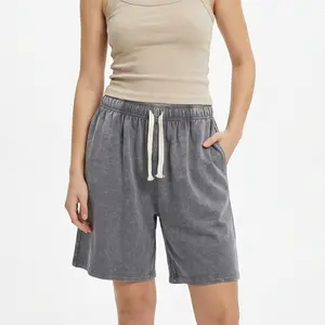 Digitex Women’s Acid Wash Cotton Shorts, Casual Trendy Soft Style for Everyday Wear and Vacation