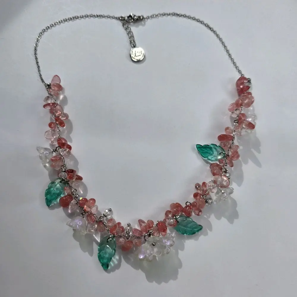 Strawberry Bloom Charm Necklace