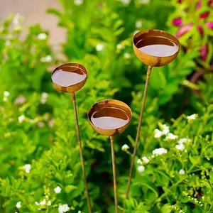 3pcs Hummingbird Water Station for Outdoor Garden Use, Rustic Metal Wild Bird Feeder with Bee Bath Design, Vintage Style Garden Decor with Sturdy Structure, Durable Metal Construction, Suitable for Yard Patio Lawn and Bird Lover Outdoor Spaces