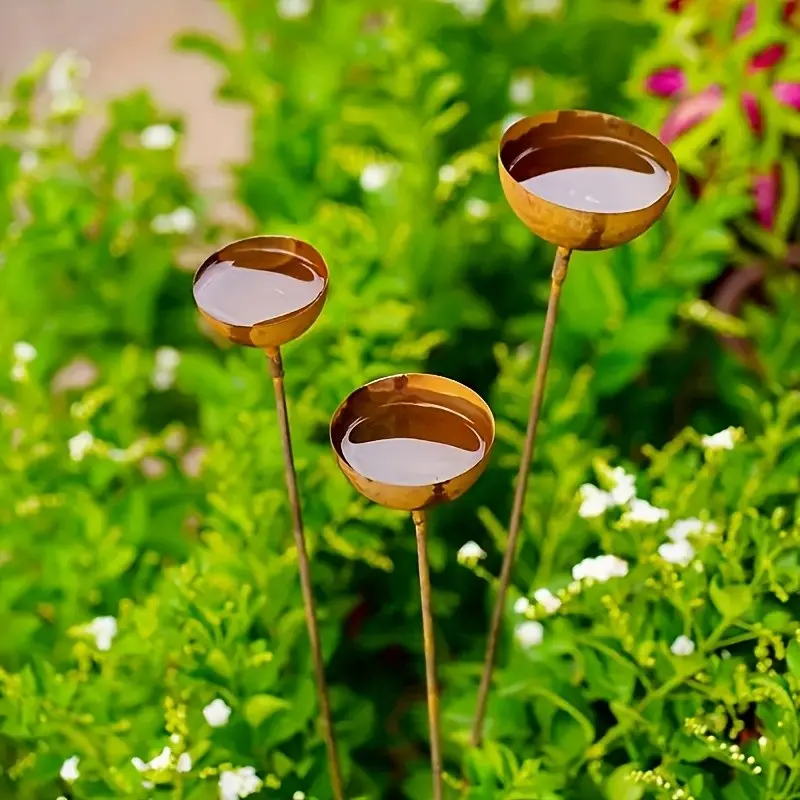 3pcs Hummingbird Water Station for Outdoor Garden Use, Rustic Metal Wild Bird Feeder with Bee Bath Design, Vintage Style Garden Decor with Sturdy Structure, Durable Metal Construction, Suitable for Yard Patio Lawn and Bird Lover Outdoor Spaces