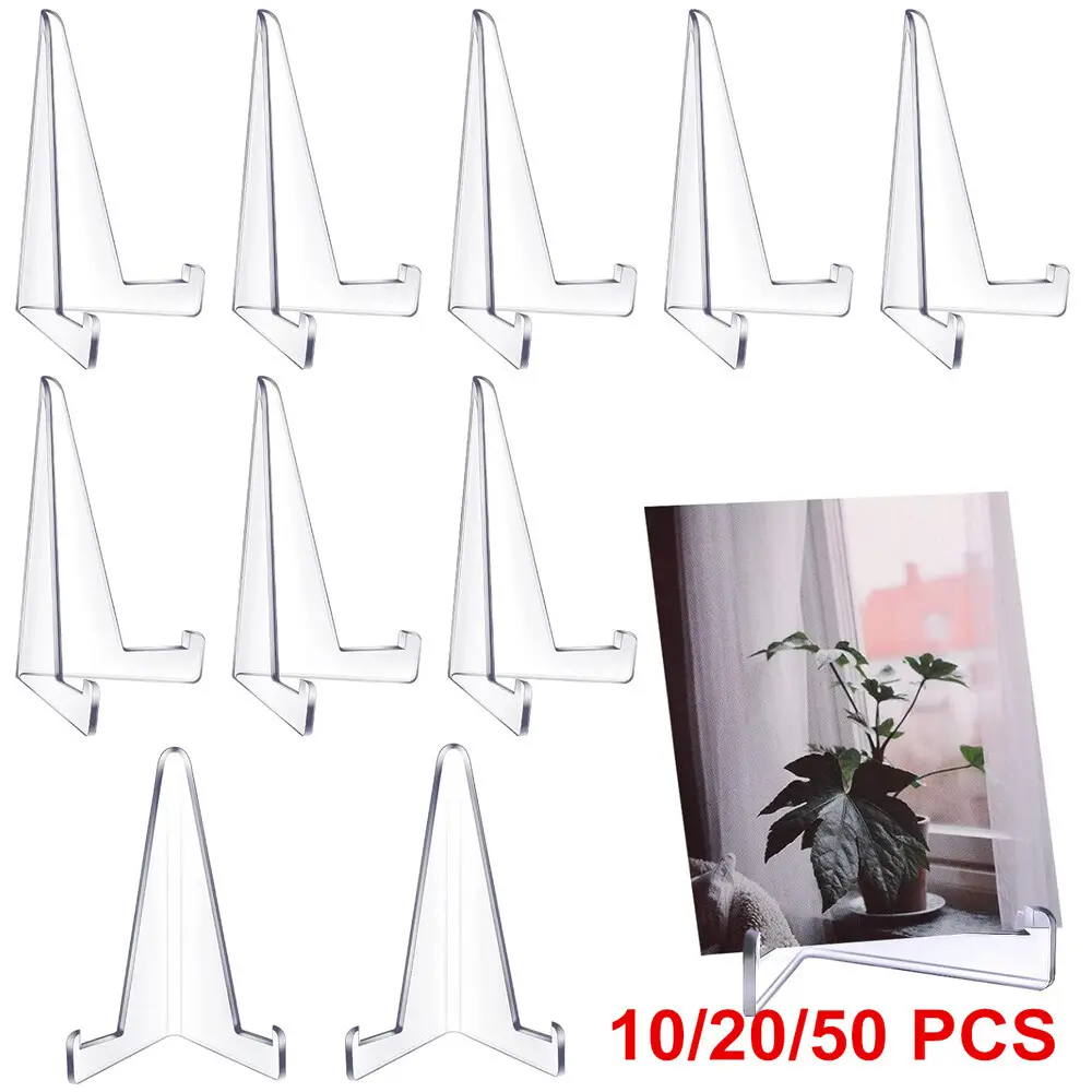 10-50PCS Clear Acrylic Trading Card Stands for Coins Sports Cards Display Holder