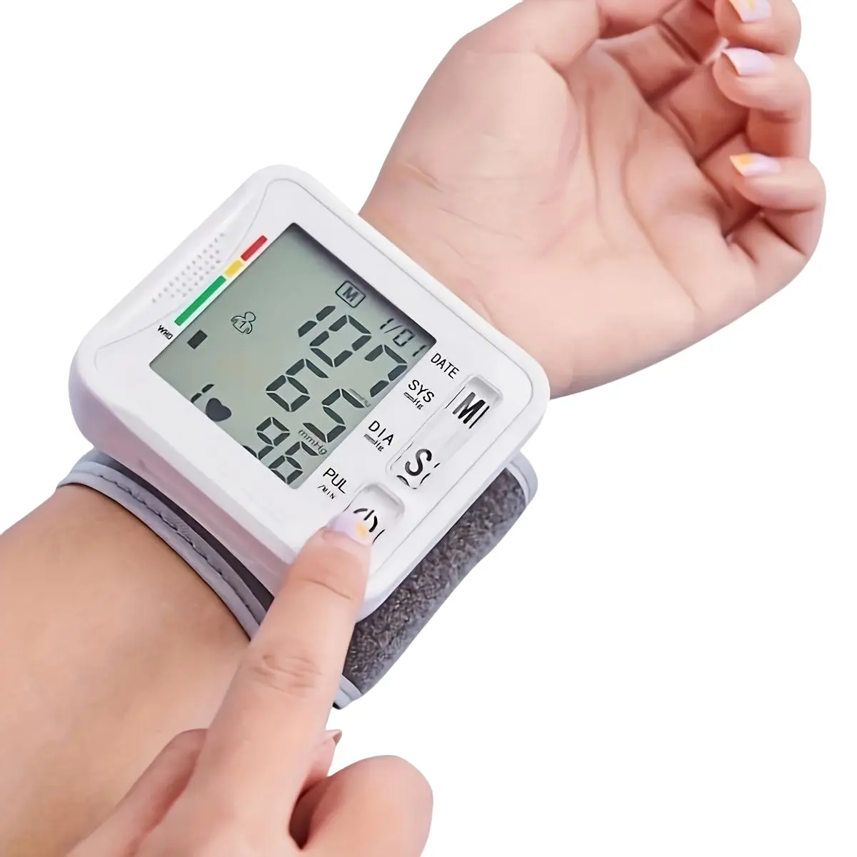 Rechargeable Wrist Digital Blood Pressure Monitor for Home Healthcare - LED Backlit Display, Voice Broadcast, 2-User Capacity, Included Carrying Case