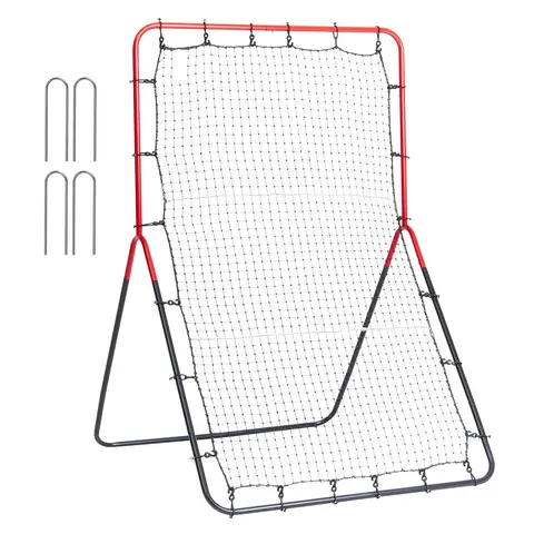 【toolupgrade】VEVOR 3x4.5 ft 3-Zone Baseball Softball Rebounder Net with Steel Frame, 30-Strand High-Density PE PitchBack Trainer, 6.8 lbs Fielding Drill Bounce Back Net for Throwing Practice
