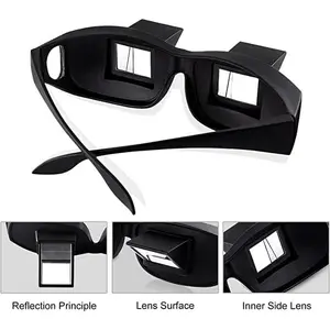 Lazy Reading Glasses-Lazy Readers Prism Glasses Bed Prism Spectacles Horizontal Eyeglasses for Reading/Watching TV Lying Down in Bed/Sofa, Myopia Presbyopic usable