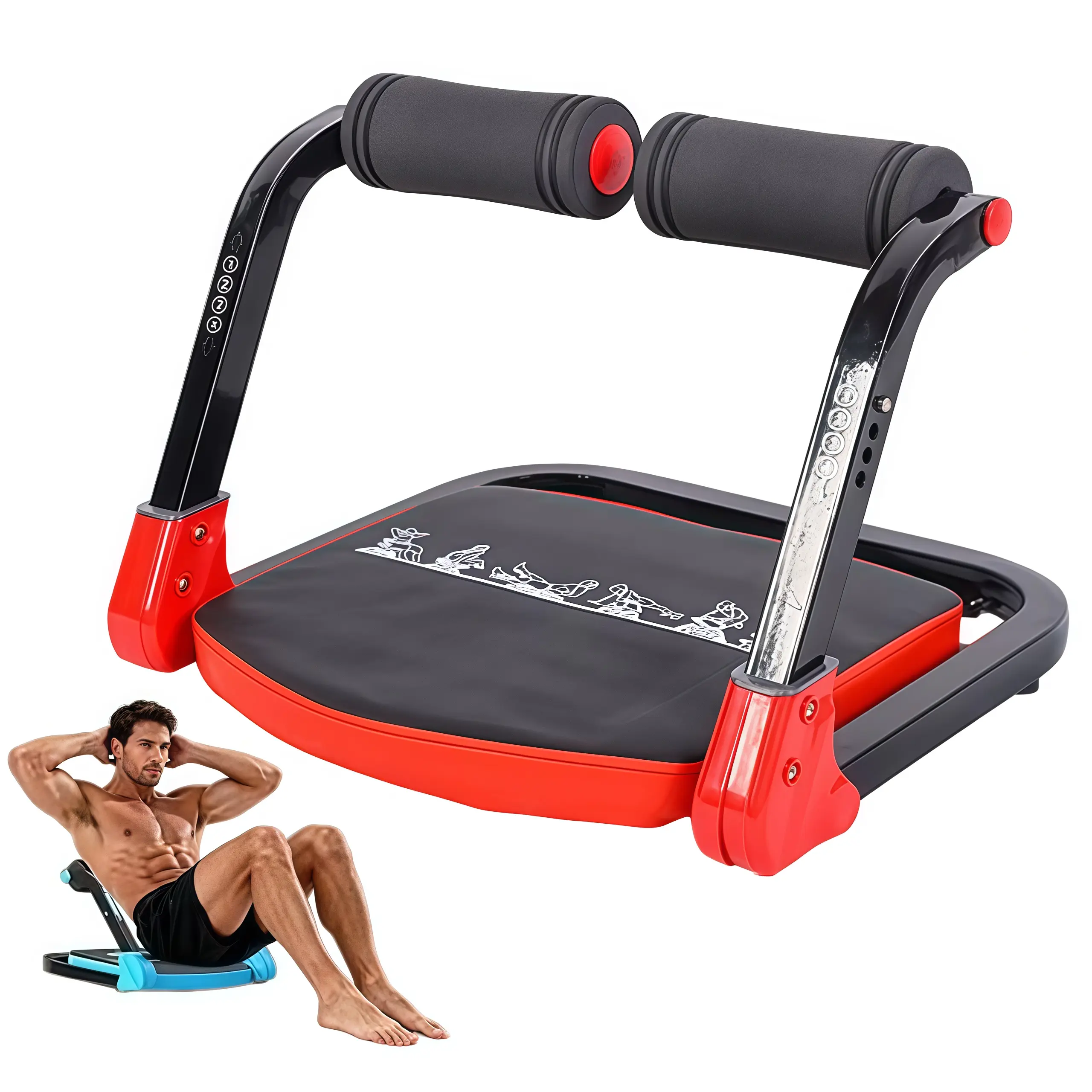 Ab Machine Ab Trainer - Suitable for both beginners and experienced players-Sit Up Exercise Equipment&Core Machine, 3 Level Adjustable Resistance, Foldable Ab Crunch Machine for Home Gym Stomach Workouts,home gym Ab Trainer Machine for Women Men all ages.