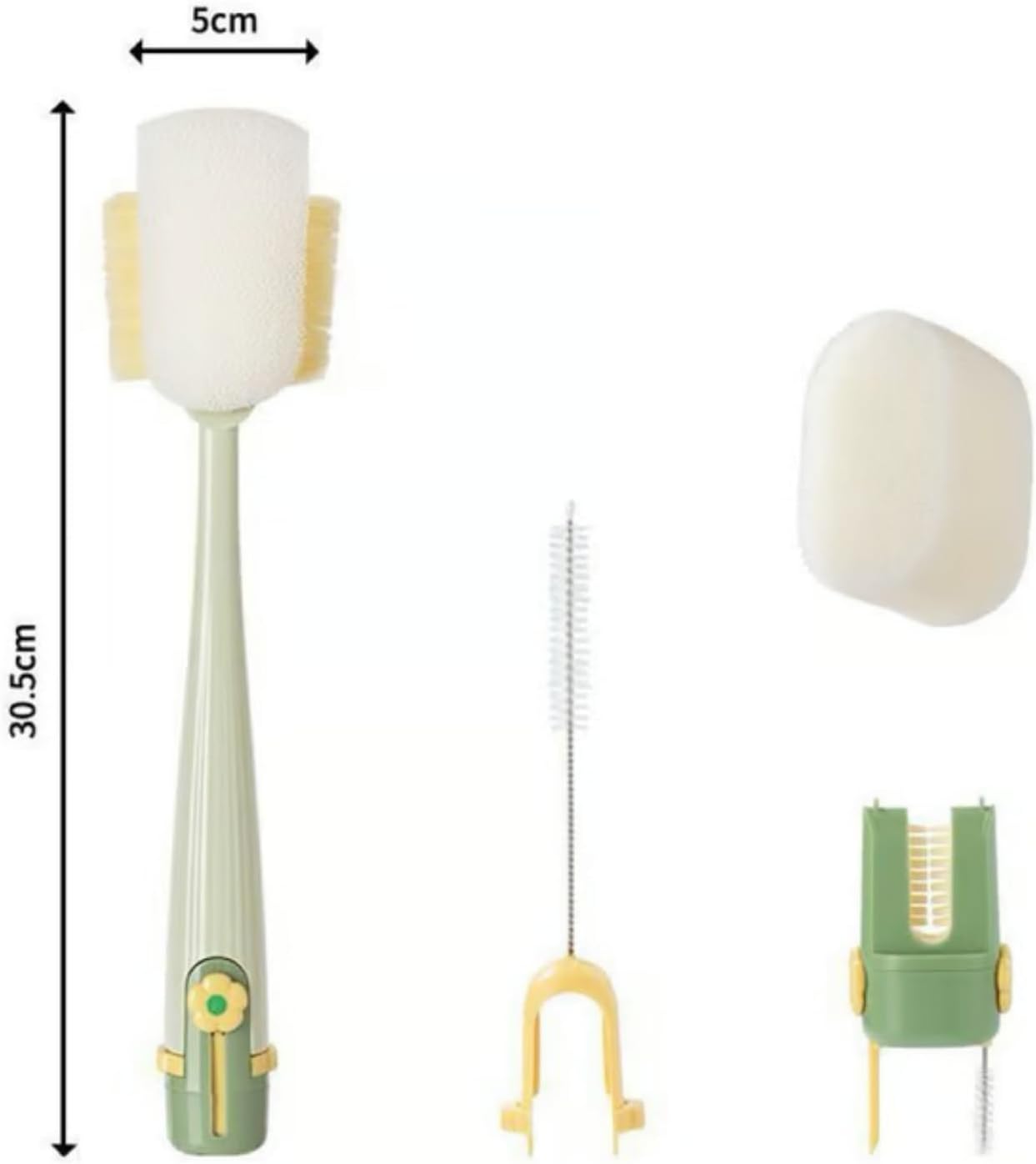 Multifunctional 5-in-1 Bottle Brush – Great for Cleaning Cup Lids & Home Kitchen Chores