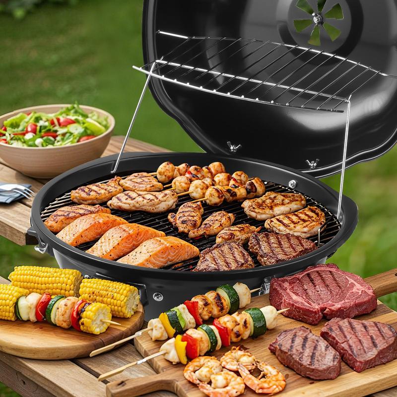 Techwood 1600W Electric BBQ Grill - 15-Serving Portable with Double Layer Design, Removable Stand, Fast-Heating, Temperature Control, Square Rack for Countertop & Backyard Use pu kom _ indoor smokeless grill electric  kettle