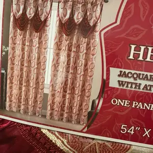 Jacquard window panel with attached valance 1panel per package