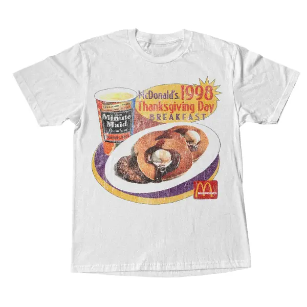 1998 thanksgiving breakfast vintage t shirt, retro washed graphic tee, nostalgic y2k aesthetic shirt, funny holiday vintage tee