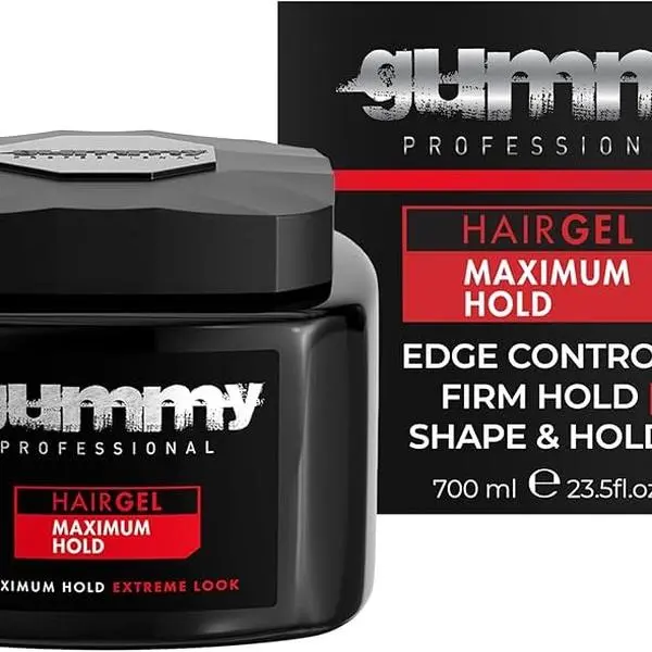 Gummy Hair Gel for Men and Women – Strong Hold Styling Gel for Slick Back Looks, Curls, Braids, Twists, and Edge Control – Clear Gel for Shine, Neat Styles, and Conditioning – 700ml