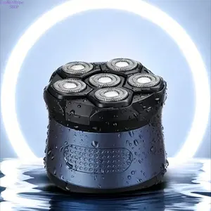 Electric Shaver | 6 Head Rotary Shaver for Men | Waterproof Wet Dry Shaving Tool | Rechargeable Cordless Shavers with Flexible Blades | Travel Home Bathroom Grooming Essential | Fast Charging IPX7 Waterproof Beard Trimmer