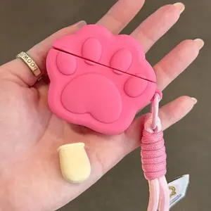 Cute Cat Paw Case for AirPods 1/2/3/4 & Pro/pro2, Wireless Earphones Protective Cover, Birthday Gift for Boyfriend/girlfriend