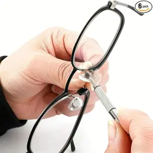 6 Piece Steel Eyeglass Screwdriver Set, Watch Repair Kit with Keychain, Portable Manual Tool, Precision Screwdriver Tools