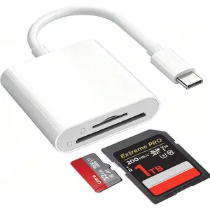 SD Card Reader for  15/16/17,Sd Card Reader USB C, SD Card Viewer for iPad,Type-C Memory Card Adapter,Digital Camera to ,Plug & Play,SD+TF  Slots
