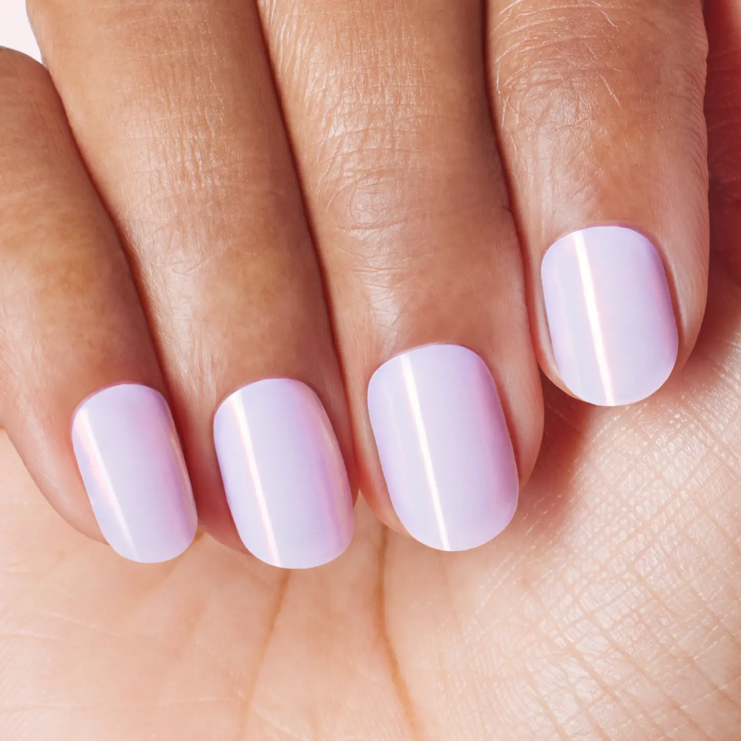 DASHING DIVA Cat's Meow Semi-Cured Gel Nail Strips - Light Purple with Orange Chrome Effect