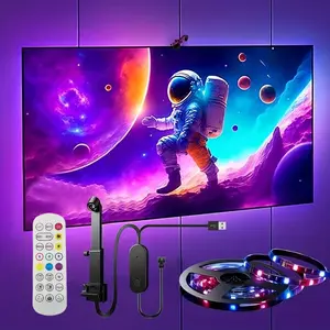 RGB LED Backlight Strip for 55-75 Inch Screens, Synchronized LED Light Strips, USB Powered, TV Computer Display Decorations, TV Led Lights