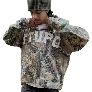 Autumn Fashion Camouflage Print Long Sleeve Hoodie Sweatshirt for men and women Relaxed Fit Pullover for Outdoor & Casual Wear, Machine Washable, Comfy Sweatshirt, Leisure Clothing, Nature-inspired Design, Comfortable Fabric, Womenswear Tops