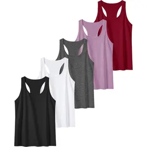 6 or 5 Pack Workout Tank Tops for Women, Athletic Racerback Sports Tank Tops, Compression Sleeveless Dry Fit Shirts