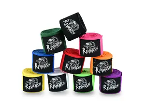 Revansh Sports Boxing Handwrap Semi-Elastic Poly-Cotton with Hook Loop Closure in Assorted Colors