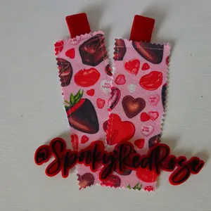 love cholate heart print handmade cloth bookmark