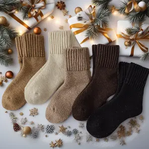 Thick Socks for Women, Soft and Comfortable,Mid-Calf Socks, Winter Melard Terry Fleece Lined Socks, Warm, 5 pairs per order, 1 pair in each color,Solid Color,Share with Family in new year, Perfect for Daily Wear,Great Value,High Quality