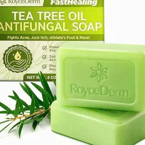 Roycederm Antifungal Antibacterial Tea Tree Soap: Antifungal Antibacterial Treatment for Face & Body Acne, Athlete's Foot, Tinea, Folliculitis Ringworm Jock Itch (Pack of 1)