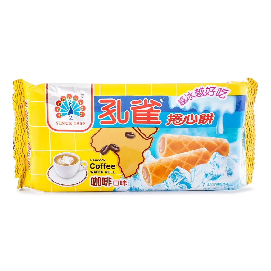 Peacock Wafer Rolls, Coffee Flavor 63 g Peacock Wafer Rolls, Coffee Flavor 63 g