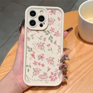 Floral Pattern Phone Case, TPU Decorative Phone Protector Cover, Phone Accessories Compatible with iPhone 17 16 15 14 13 12 11 Plus/Pro/Pro Max