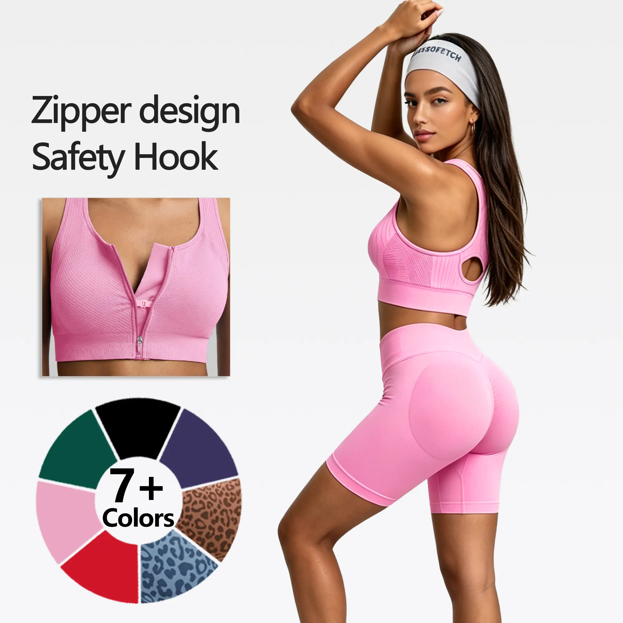 【Discount for live stream】SUOVADUN Women’s Front-Zip Seamless Racerback Sports Bra with Sewn-In Pads and Wide Straps, Medium Support for Running and Yoga #Zip Front#Bra#Sports Bras