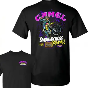SmokerCross Xtreme T-Shirt Neon Motocross Graphic Tee for Dirt Bike Fans Retro 90s Motorcycle Racing Cotton Shirt for Men Gifts Streetwear
