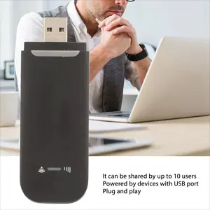 4G LTE Router 4G WiFi Router Black Up to 10 Users Stable Easy Connection USB Plug and Play for Hotspot Micro SIM Card Phone PC