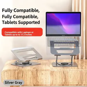 360° Rotating Laptop Stand, Upgraded Titanium Alloy Heavy Duty Stand, Stronger and More Stable than Aluminum, Foldable Adjustable Ergonomic Laptop Riser for Laptop & Tablet