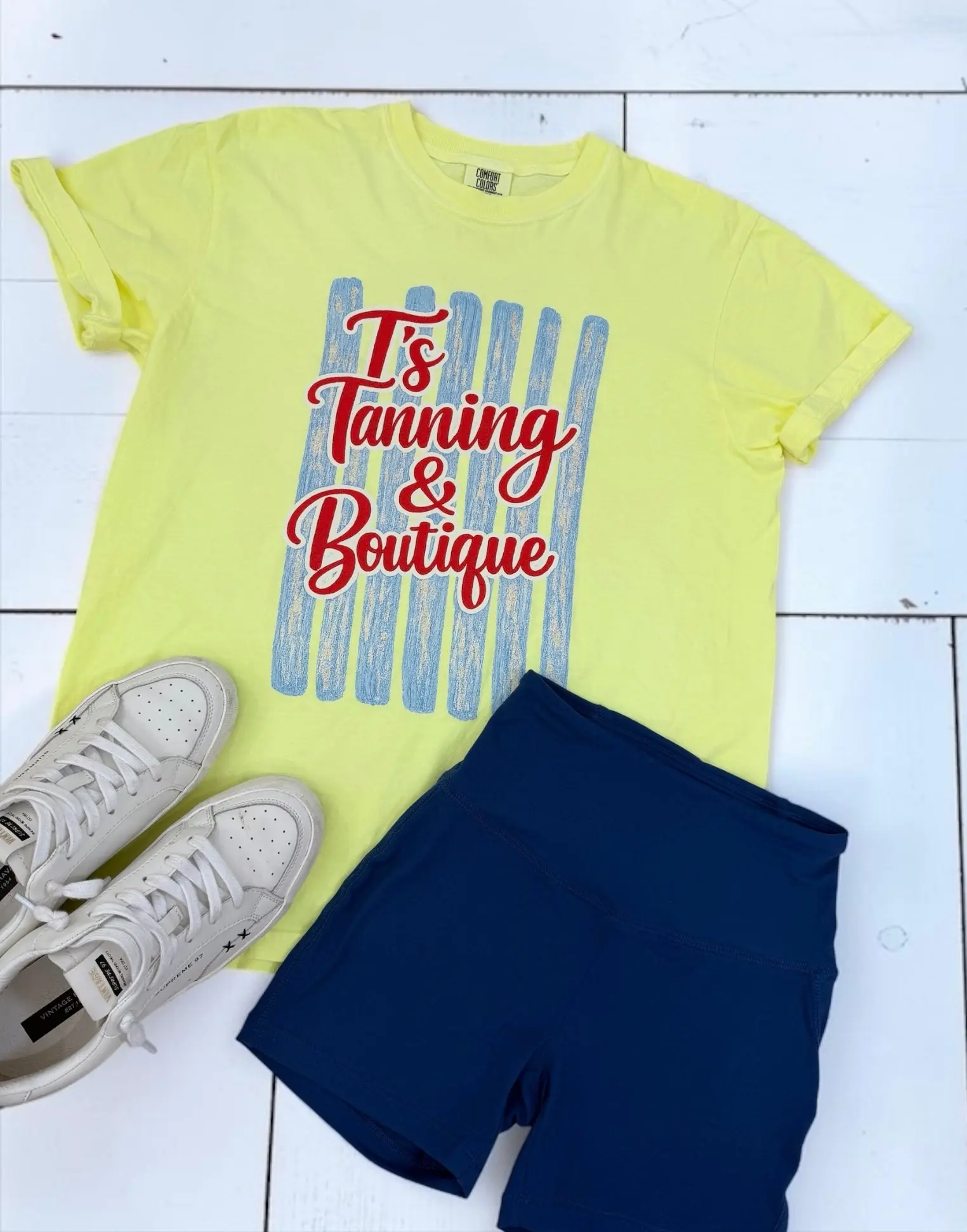 T's Tanning Neon Yellow Graphic T-shirt T's Tanning Neon Yellow Graphic T-shirt