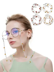 Crystal Eyeglass Chain Multi-Use Beaded Pearl Mask Chain Anti-Drop Hanging Strap, Stylish Accessory for Glasses & Masks
