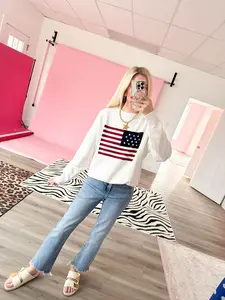 White USA Flag Sweater