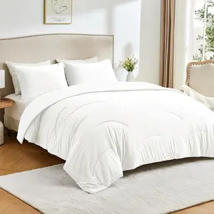 White  Size All-Season Down Alternative Comforter Set- Reversible, Lightweight Breathable Cooling Blanket, Ultra Soft Cozy,  for Summer & Year-Round Comfort