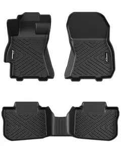 GARVEE Floor Mats for Subaru Outback & Legacy 2010-2014, TPE All Weather Custom Fit Front & 2nd Row Floor Liners, Black
