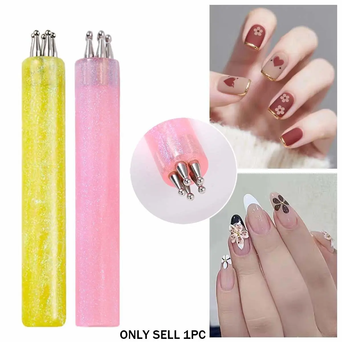 Dotting Nail Art Tool, DIY Floral Painting Pen, Perfect Gift for Nail Art Beginners, Easy-To-Use Design, Manicure, Single, Nail Tech Supplies