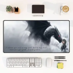 Fourth Wing Dragon Rider Desk Mat, Tairn and Violet Sorrengail deskmat XL gaming mouse pad, Iron Flame Basgiath Fan Art, Fantasy Mouse pad
